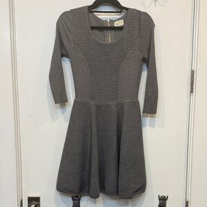 Milly Charcoal Ribbed Knit Dress